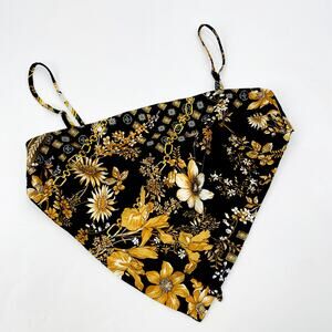 Princess Polly black chain scarf crop top